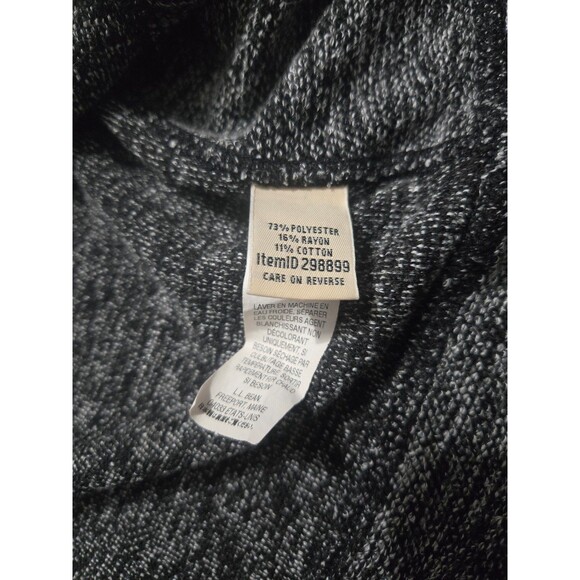 L.L. Bean Cowl Neck Pullover Sweater Size Medium Gray Black - Picture 5 of 9